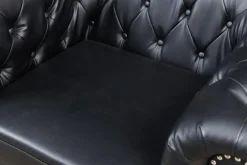 Design Sessel CHESTERFIELD 110cm matt schwarz Knopfheftung Federkern