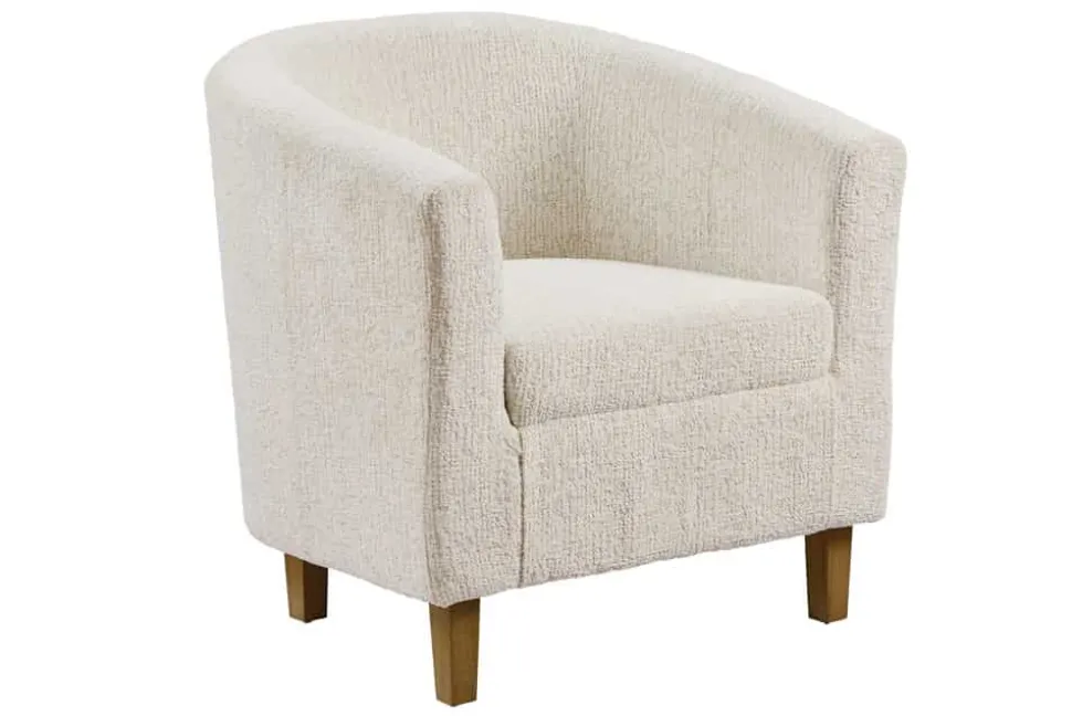 Design Sessel HEMINGWAY beige Bouclé Tweed Soft mit Armlehnen Cocktailsessel