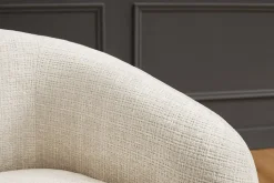 Design Sessel VOGUE 95cm beige Chenille mit Armlehnen und Nosagfederung