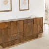 Design Sideboard ART DECO 170cm braun smoked Mangoholz massiv 3D-Front