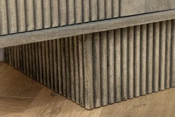 Design Sideboard ART DECO 170cm grau smoked Mangoholz massiv 3D-Front