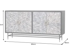 Design Sideboard HERITAGE 160cm Mosaik-Intarsien Kunsthandwerk