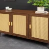 Design Sideboard VIENNA 120cm braun Wiener Geflecht Kommode