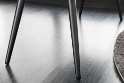 Design Sitzbank BOUTIQUE 100cm grau Strukturstoff schwarze Metallbeine