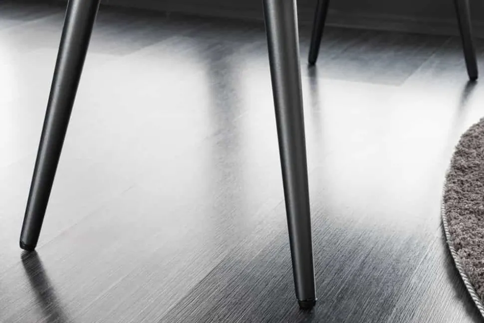 Design Sitzbank BOUTIQUE 100cm grau Strukturstoff schwarze Metallbeine