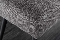 Design Sitzbank BOUTIQUE 100cm grau Strukturstoff schwarze Metallbeine