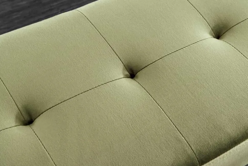 Design Sitzbank BOUTIQUE 100cm grün Samt schwarze Metallbeine