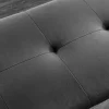 Design Sitzbank BOUTIQUE 100cm dunkelgrau Samt schwarze Metallbeine