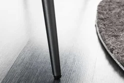 Design Sitzbank BOUTIQUE 100cm dunkelgrau Samt schwarze Metallbeine