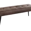Design Sitzbank BOUTIQUE 100cm antik braun Microfaser schwarze Metallbeine Polsterbank