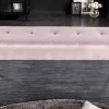 Design Sitzbank BOUTIQUE 100cm rosa Samt schwarze Metallbeine
