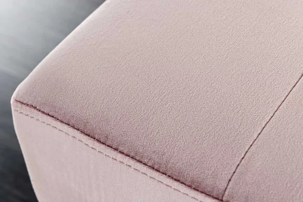 Design Sitzbank BOUTIQUE 100cm rosa Samt schwarze Metallbeine