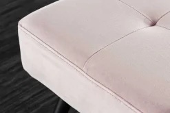 Design Sitzbank BOUTIQUE 100cm rosa Samt schwarze Metallbeine
