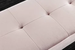 Design Sitzbank BOUTIQUE 100cm rosa Samt schwarze Metallbeine