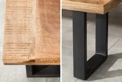 Design Sitzbank IRON CRAFT 170cm Mangoholz Eisen Industrial Design