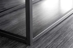 Design Sitzbank PETIT BEAUTÉ 110cm antik braun Microfaser schwarzes Metallgestell