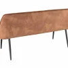 Design Sitzbank TURIN 160cm braun schwarz Metallbeine mit Armlehne