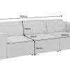 Design 3-Sitzer Sofa BOSSA NOVA 260cm grau Chenille XXL-Couch