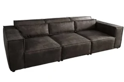 Design 3-Sitzer Sofa BOSSA NOVA 260cm antik dunkelgrau Microfaser Couch Wohnzimmer