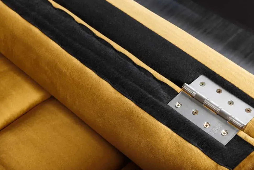 Design 3-Sitzer Sofa COZY VELVET 220cm senfgelb Samt Federkern