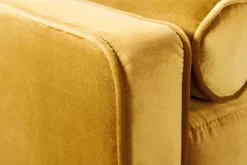 Design 3-Sitzer Sofa COZY VELVET 220cm senfgelb Samt Federkern