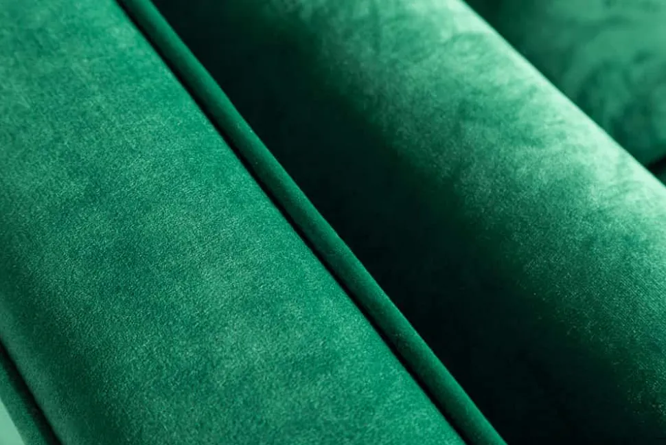 Design 3-Sitzer Sofa COZY VELVET 220cm smaragdgrün Samt Federkern Lounge