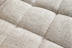 Design Sofa COZY VELVET 220cm beige Chenille Federkern 3-Sitzer mit goldener Kappe