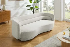Design Sofa GATSBY 230cm beige Chenille Federkern 3-Sitzer Couch Rundum-Bezug