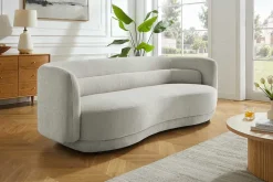 Design Sofa GATSBY 230cm greige Chenille Federkern 3-Sitzer Couch Rundum-Bezug