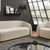 Design Sofa VOGUE 200cm beige Chenille Cremona 3-Sitzer Couch mit Nosagfederung