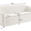 Design Sofa VOGUE 200cm grau Chenille Cremona 3-Sitzer Couch mit Nosagfederung