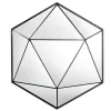 Design Spiegel DIAMOND 65cm schwarz Metall handmade