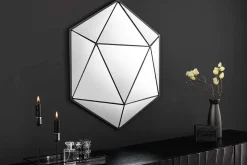 Design Spiegel DIAMOND 65cm schwarz Metall handmade
