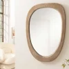 Design Spiegel ORGANIC 105cm natur beige Pinienholz abgerundeter Rahmen Wandspiegel