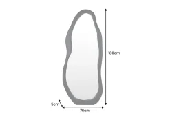 Design Spiegel ORGANIC 180cm schwarz Standspiegel Wandspiegel abgerundeter Rahmen