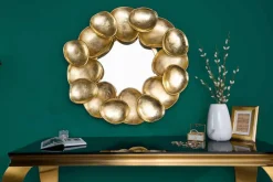 Design Spiegel VARIATION L 73cm gold aus Metall Handarbeit