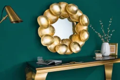 Design Spiegel VARIATION L 73cm gold aus Metall Handarbeit