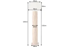 Design Stehlampe ROOTS 160cm Treibholz Leinenschirm beige handmade