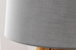 Design Stehlampe ROOTS 160cm Treibholz Leinenschirm grau handmade