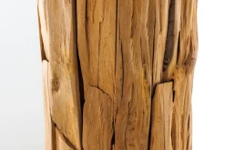 Design Stehlampe ROOTS 160cm Treibholz Leinenschirm grau handmade