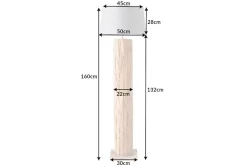 Design Stehlampe ROOTS 160cm Treibholz Leinenschirm grau handmade