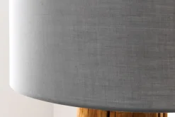Design Stehlampe ROOTS 160cm Treibholz Leinenschirm grau handmade