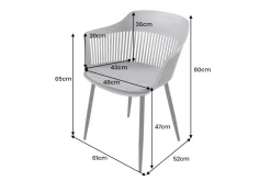 Design Stuhl AIRE grau Kunststoff Stahlgestell Indoor Outdoor inkl. Kissen
