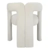 Design Stuhl ARCH creme weiß Chenille mit Armlehne Rundum-Bezug