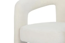 Design Stuhl ARCH creme weiß Chenille mit Armlehne Rundum-Bezug