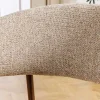 Design Stuhl BELFORT taupe beige Strukturstoff Metallgestell Walnuss