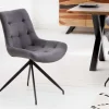 Design Stuhl DIVANI hellgrau Metallgestell schwarz im Retro Stil