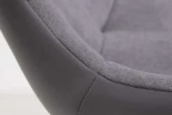 Design Stuhl DIVANI hellgrau Metallgestell schwarz im Retro Stil
