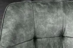 Design Stuhl LOFT grün Samt drehbar Metallgestell schwarz mit Armlehne