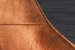 Design Stuhl LOFT rost braun Samt drehbar Metallgestell schwarz mit Armlehne